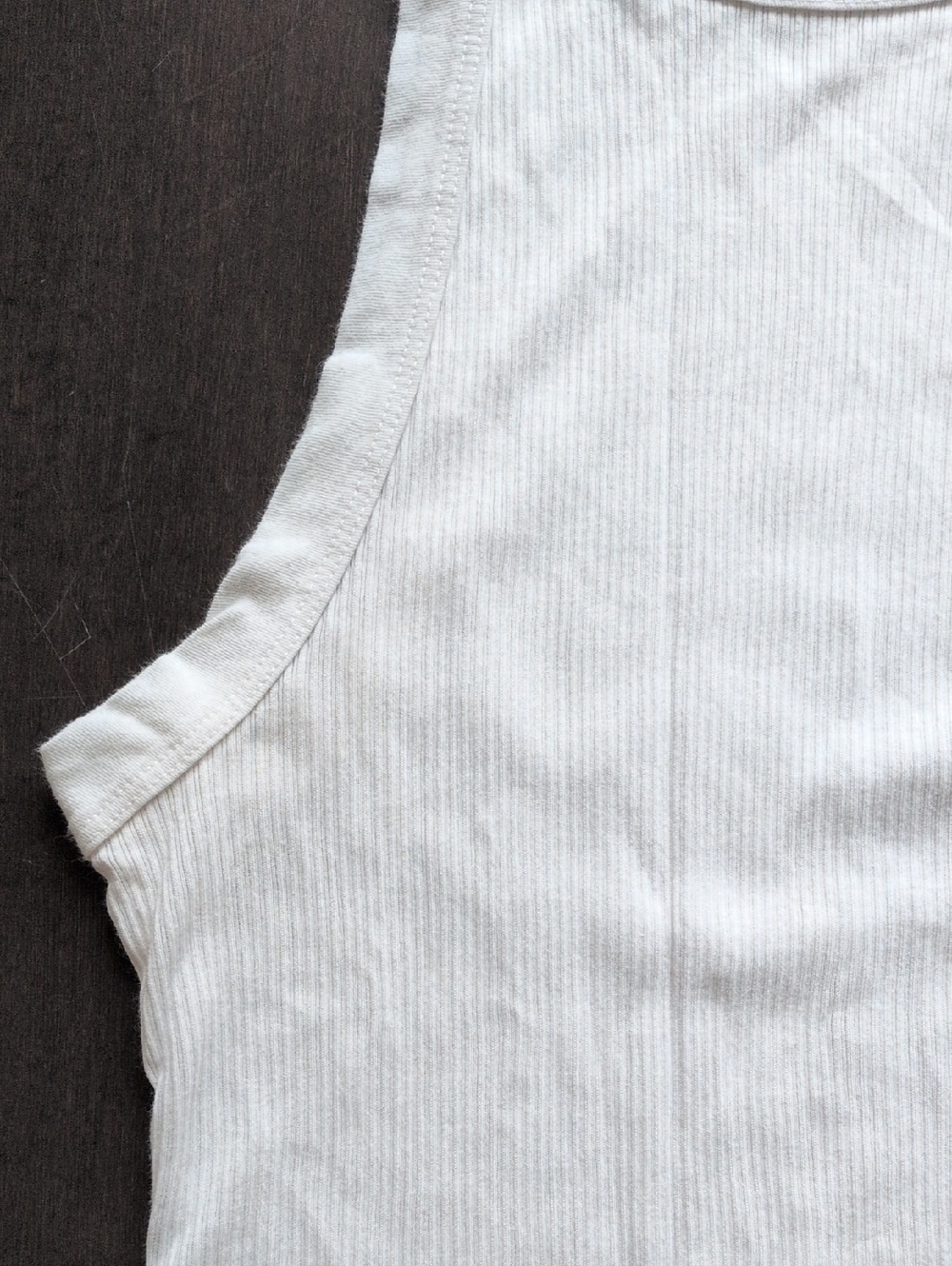 James Perse Ribbed Sheer White Tank Top - Picture 5 of 7